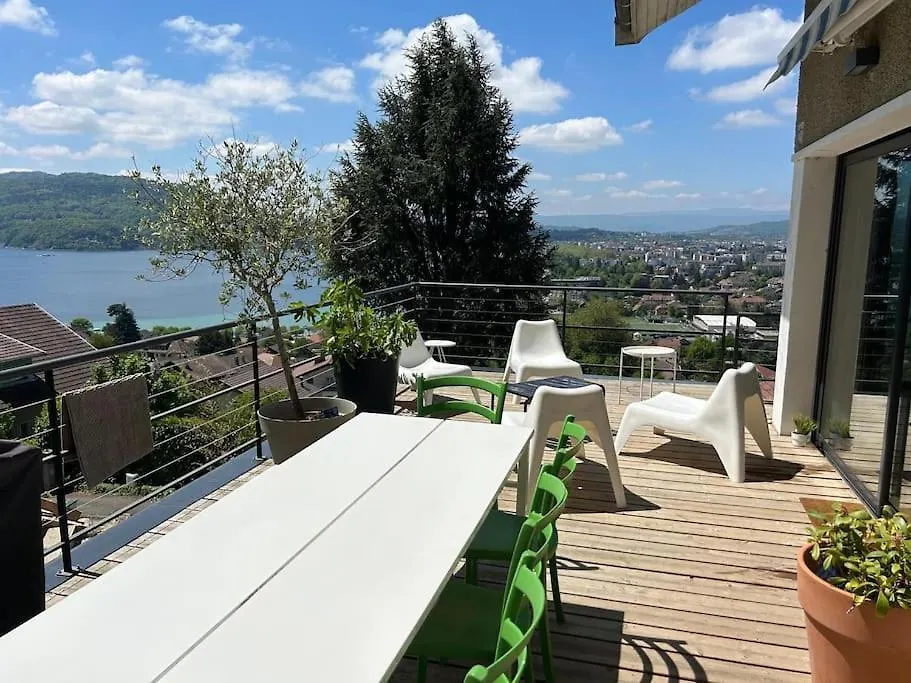 Grand Appartement T4, Vue Unique Lac, Terrasse Et Spa Annecy 0*,